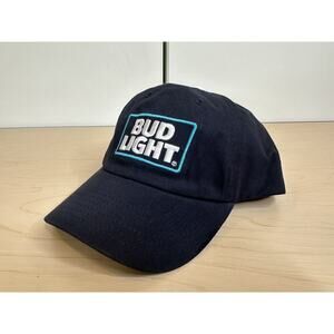Bud Light Beer Adjustable Snap Back Hat Cap One Size Blue